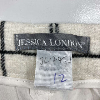 古着 80’s JESSICA LONDON ホワイト チェック ウール パンツ