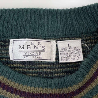 THE MEN'S STORE 総柄 アクリル ニットセーター