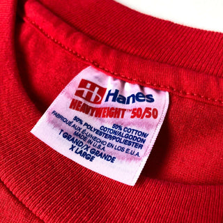 90's "made in USA" Hanes "adidas トレフォイルロゴ" プリントTシャツ