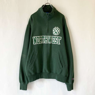 Champion カレッジロゴ ハーフジップスウェットシャツ