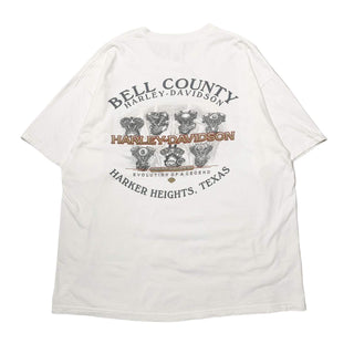 "made in USA" HARLEY DAVIDSON "BELL COUNTY" 両面プリント Tシャツ
