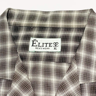 ELITE シャドーチェック オープンカラー S/S シャツ