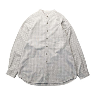 TRDER BAY  バンドカラー チェックシャツ