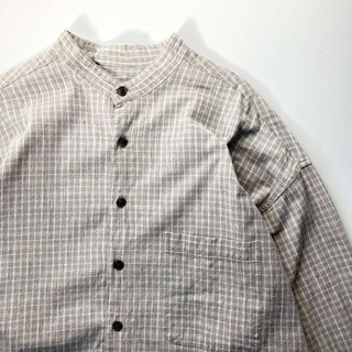 TRDER BAY  バンドカラー チェックシャツ