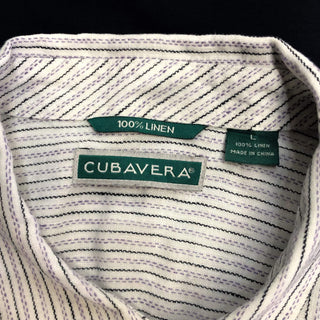 CUBAVERA ボタンダウン ストライプリネンシャツ