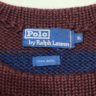Ralph Lauren 40's モチーフ ボーダー ウール ニット セーター