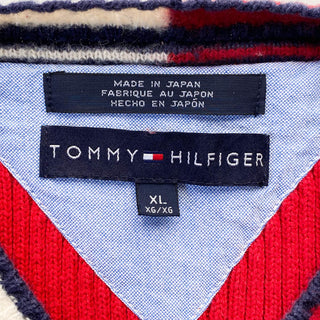 TOMMY HILFIGER Vネック コットンリブニット セーター