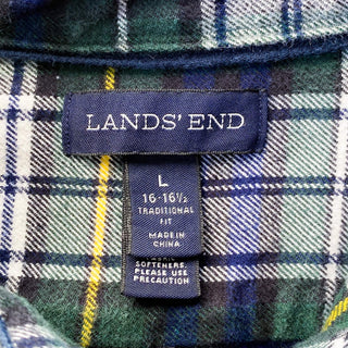 LANDS' END チェック柄 コットンシャツ