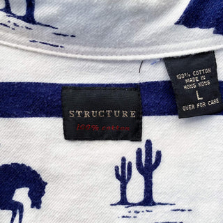 STRUCTURE 総柄 コットン シャツ