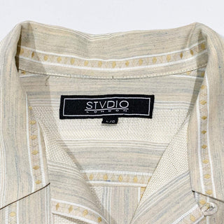STVDIO ストライプ オープンカラー S/S シャツ
