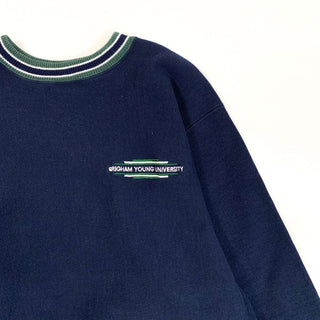90's Chamion Reverse Weave リブライン 刺繍 スウェット シャツ