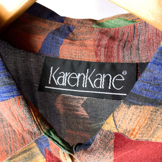 90's "made in USA" Karen Kane L/S デザインレーヨンシャツ