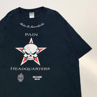 "PAIN HEAD QUARTERS" ドクロプリント Tシャツ
