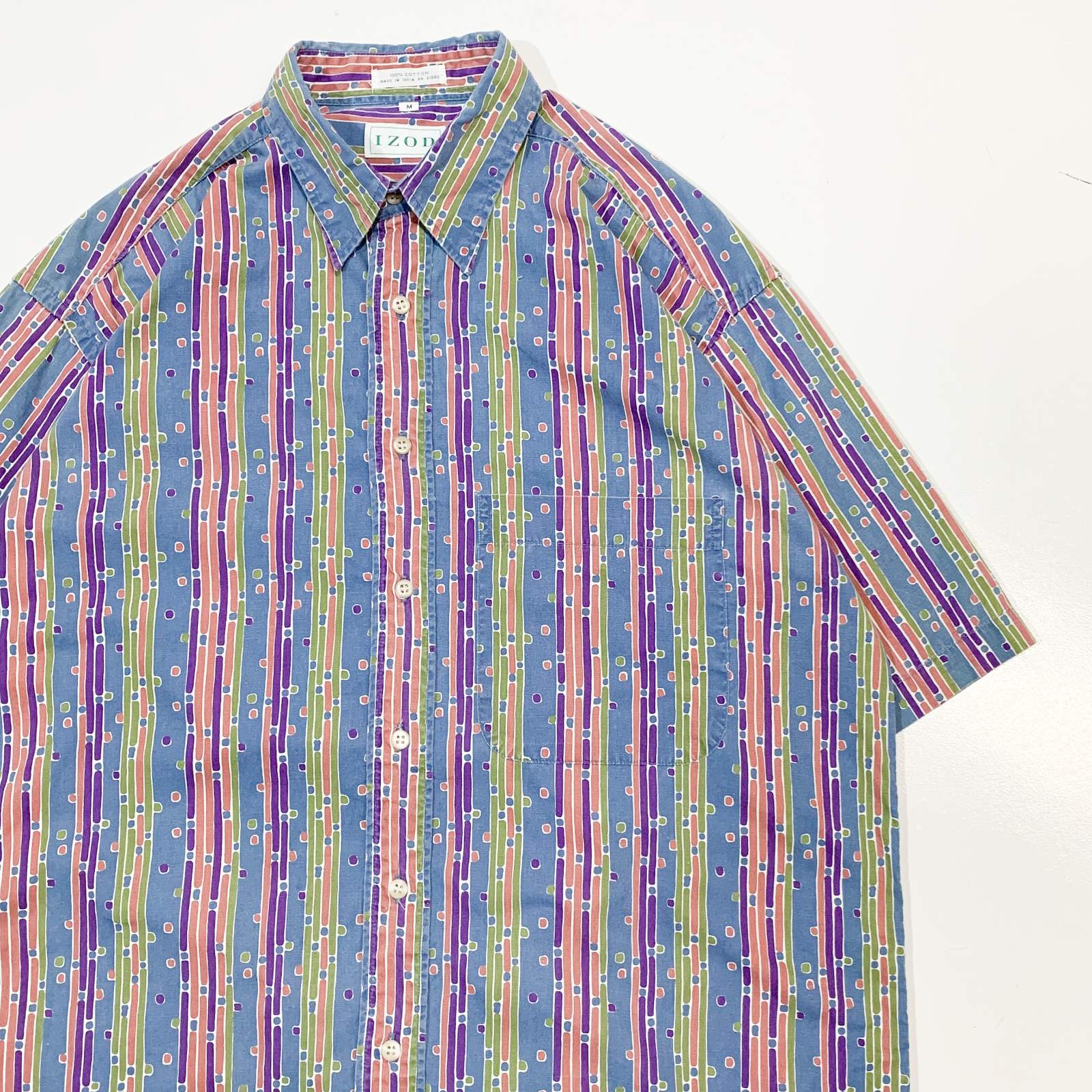 IZOD 総柄 コットン S/S シャツ