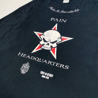 "PAIN HEAD QUARTERS" ドクロプリント Tシャツ