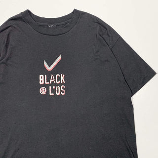 "BLACK @L'OS" 90's センターロゴ プリント Tシャツ