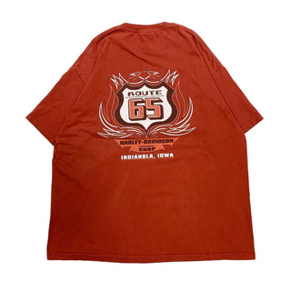 "made in USA" HARLEY DAVIDSON "INDIANOLA" 両面プリント Tシャツ(バーガンディ)