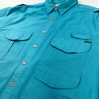古着 80's~90's L.L.Bean マルチポケット 長袖シャツ 無地