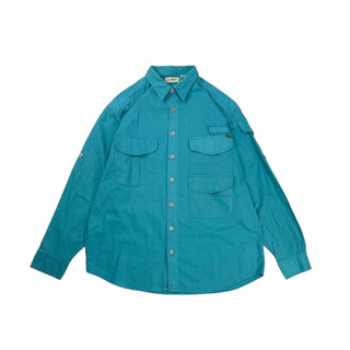 古着 80's~90's L.L.Bean マルチポケット 長袖シャツ 無地