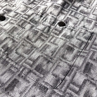 BACH RACH L/S 総柄 バンドカラーシャツ