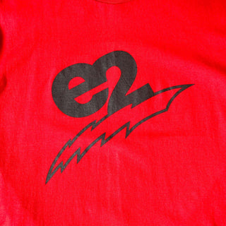 古着 90's "made in USA" FRUIT OF THE LOOM "e2" プリントTシャツ