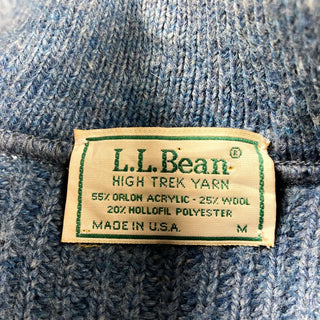 古着 80's "made in USA" アメリカ製 L.L.Bean 5ボタン ヘンリーネック ウール ニットセーター