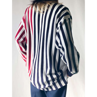 80'～ COLOURS ストライプ クレイジーパターン ポロスウェット