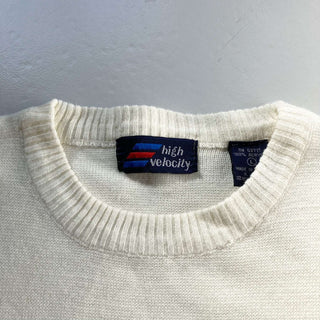 古着 80's デザイン ハイゲージ アクリルニットセーター
