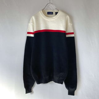 古着 80's デザイン ハイゲージ アクリルニットセーター