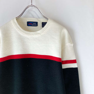 古着 80's デザイン ハイゲージ アクリルニットセーター