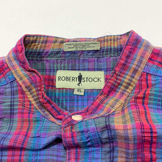 ROBERT STOCK バンドカラー チェック シャーリング L/S シャツ