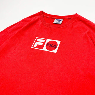 90's FILA センターロゴ プリント Tシャツ