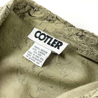 90's COTLER L/S 総柄ボタンフライ レーヨンシャツ