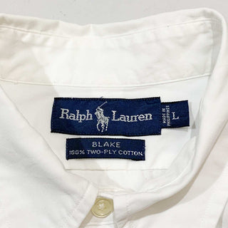 Ralph Lauren コットン ボタンダウン L/S シャツ (ホワイト)