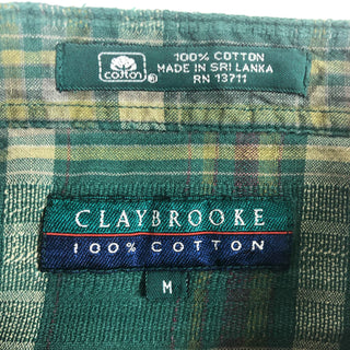 CLAYBROOKE バンドカラーチェック半袖シャツ