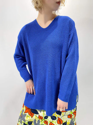 Ｖネック カラー ニットセーター