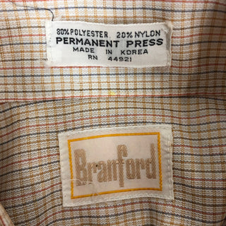 70's Branford マイクロチェック半袖シャツ