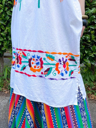 メキシコ刺繍 コットン ワンピース