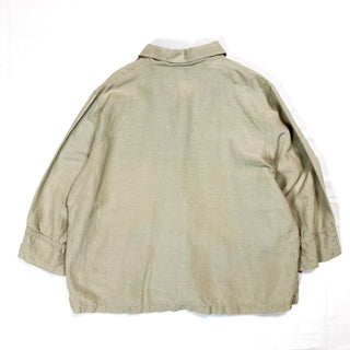 90's dressbarn 刺繍デザインシルクリネンシャツジャケット