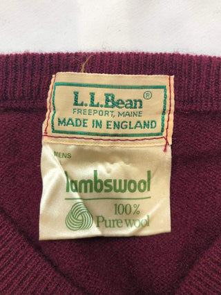 70～80s イングランド製  L.L.Bean  Vネックウールニットセーター