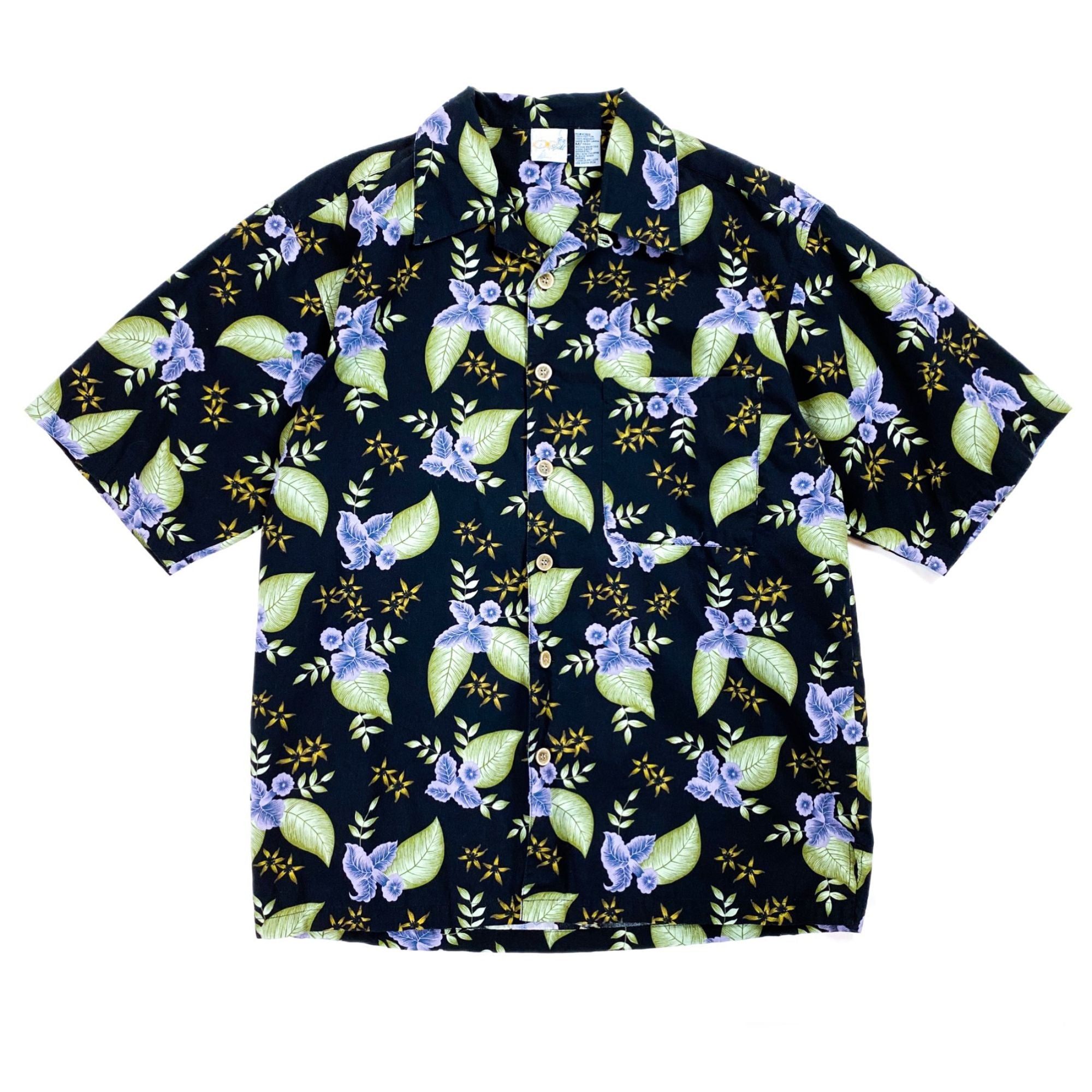 90's Ocean Pacific ブラックアロハシャツ