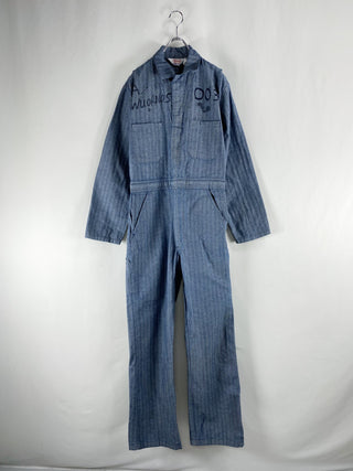 古着 90's〜 ワーク ペイント仕様 ヘリンボーンツイル オールインワン