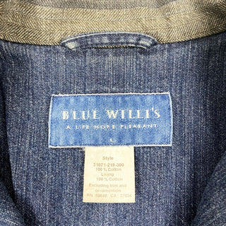 古着 90's〜 BLUE WILLI'S 刺繍 襟切替 デニムジャケット