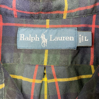 古着 90's〜 Ralph Lauren ボタンダウン ラウンドシルエット 長袖 チェックシャツ